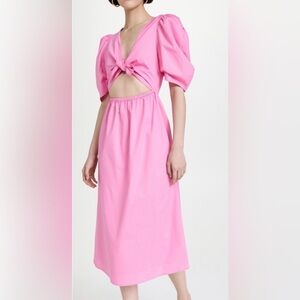 Pink Cut-Out Midi Dress
